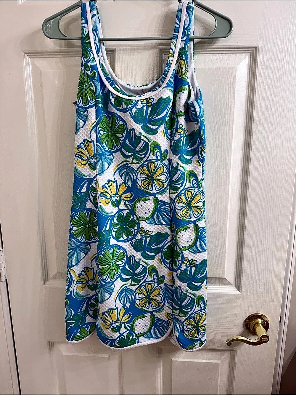 Lilly Pulitzer Floral Mini Dress in Blue & Green Sweet and Sour Size Small